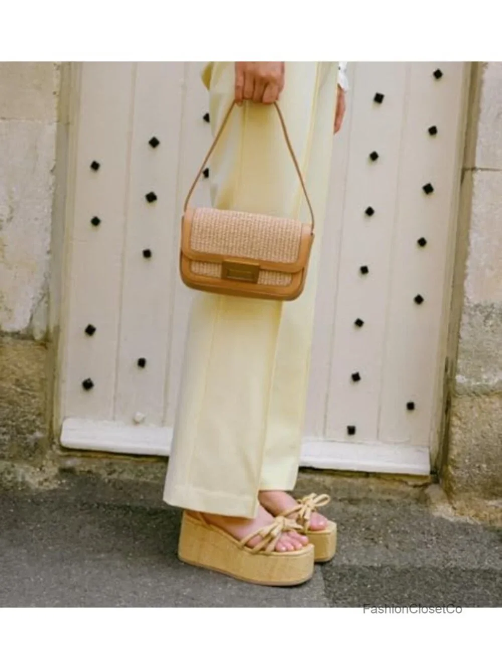Natural Raffia Platform Sandals Women Wedge Espadrilles Bow Ankle Strappy Woven